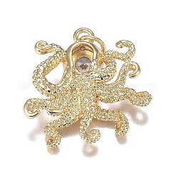 Brass Micro Clear & Black Cubic Zirconia Pendants&nbsp;ZIRC-F120-067G