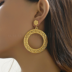 Alloy Circle Hollow Stud Earrings&nbsp;JZ6485