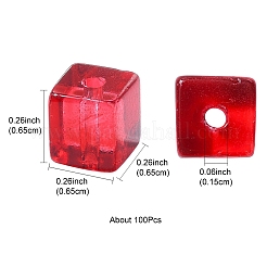 100Pcs Baking Paint Transparent Glass Beads&nbsp;DGLA-YW0001-35C