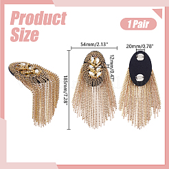 2Pcs Iron Tassel Chain Shoulder Epaulettes&nbsp;DIY-HY0003-62G