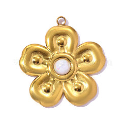 304 Stainless Steel & ABS Imitation Pearl Pendants&nbsp;STAS-OY017-03G