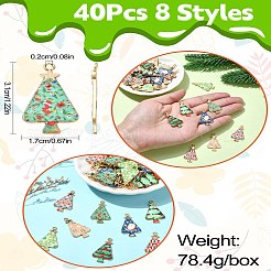 40Pcs 8 Styles Christmas Theme Alloy Pendant&nbsp;FIND-CJ0002-32