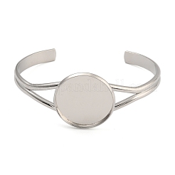 Rack Plating Brass Open Cuff Bangle Making&nbsp;KK-M098-01P