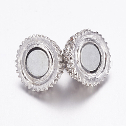 Alloy Rhinestone Magnetic Clasps with Loops&nbsp;BSAHH050