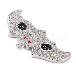 Rack Plating Brass Cubic Zirconia Pendants&nbsp;KK-D031-09P-02