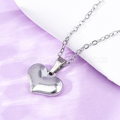 Heart 304 Stainless Steel Pendant Necklaces&nbsp;NJEW-H059-17P