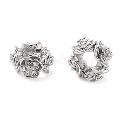 Brass Micro Pave Clear Cubic Zirconia Beads&nbsp;KK-U028-27P