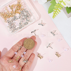 60Pcs 2 Colors Bowknot Alloy Stud Earring Findings&nbsp;FIND-BBC0005-38