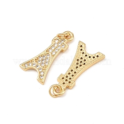 Brass Micro Pave Cubic Zirconia Pendants&nbsp;KK-F919-16G