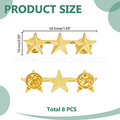 8Pcs Star Zinc Alloy Brooches&nbsp;JEWB-HY0001-40