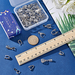 50Pcs 10 Styles Filigree Rack Plating Brass Pendant Pinch Bails&nbsp;KK-SC0005-57
