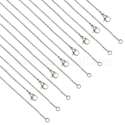 20Pcs 304 Stainless Steel Cable Chain Necklaces Set for Men Women&nbsp;MAK-NB0001-15P