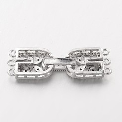 Brass Micro Pave Cubic Zirconia Fold Over Clasps&nbsp;ZIRC-I014-68P-FF