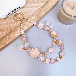 1pc Resin & Alloy Phone Hand Strap Chains&nbsp;AJEW-BM0001-32B