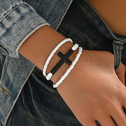 Punk Style PU Leather Braided Bracelets&nbsp;AE0334-1