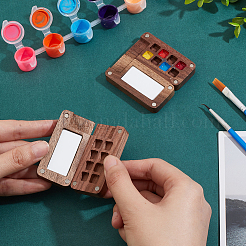 Black Walnut Wood Watercolor Paints Palette Box&nbsp;AJEW-WH0504-02