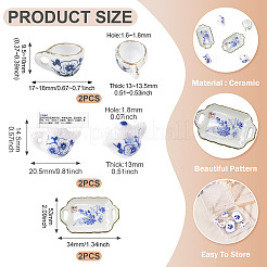 6Pcs 3 Styles Ceramic Kitchenware Display Decorations&nbsp;DJEW-TA0001-31