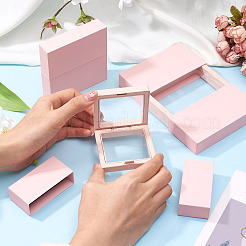 3 Bags 3 Styles Square Transparent PE Thin Film Suspension Jewelry Display Box&nbsp;CON-TA0001-38C