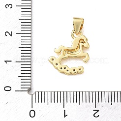 Brass Micro Pave Clear Cubic Zirconia Pendants&nbsp;KK-A303-05L-G