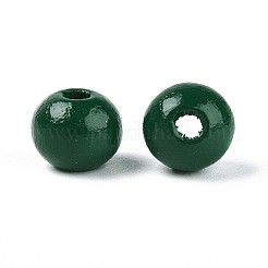 Spray Painted Round Natural Schima Wood Beads&nbsp;WOOD-A018-8mm-15