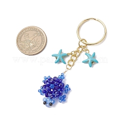 Glass and Synthetic Turquoise Turtle keychains&nbsp;KEYC-MZ00040-02