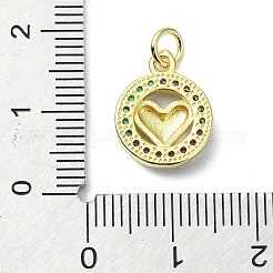 Brass Micro Pave Colorful Cubic Zirconia Pendants&nbsp;KK-H475-14G-06
