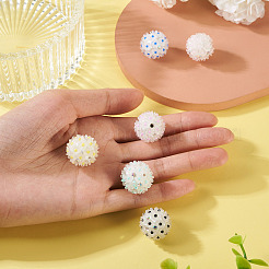 6Pcs 6 Colors Handmade Polymer Clay Rhinestone with Resin Daisy Flower&nbsp;CLAY-TA0001-97