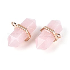 Natural Rose Quartz Double Terminal Pointed Pendants&nbsp;G-N345-09B