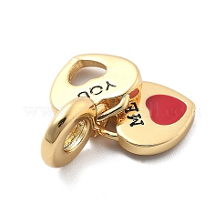 Rack Plating Brass Red Enamel European Dangle Charms&nbsp;KK-Q017-34G