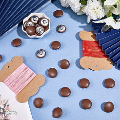 30Pcs 1-Hole Pu Leather Aluminum Buttons&nbsp;BUTT-GF0004-12C