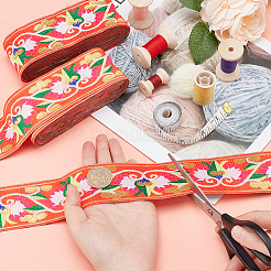 Ethnic Style Polyester Ribbons&nbsp;OCOR-WH0079-65B