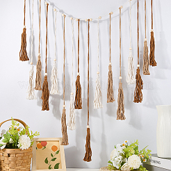 Bohemian Hand-woven Cotton Rope Tassel with Wood Beads Wall Hanging Ornaments&nbsp;FIND-WH20019-136A-03