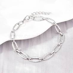 304 Stainless Steel Oval Link Chain Bracelet & Necklace Jewelry Sets&nbsp;SJEW-L199-03P