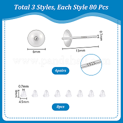 4Pairs 925 Sterling Silver Stud Earring Findings&nbsp;STER-PH0003-93