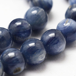 Natural Dyed & Heated Grade AA Kyanite/Cyanite/Disthene Round Bead Strands&nbsp;G-O143-07-4mm-1