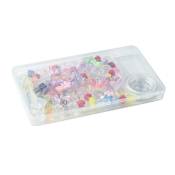 106Pcs 11 Styles Transparent Mixed Colors Acrylic Beads with Strong Stretchy Beading Elastic Thread&nbsp;OACR-FS0001-60