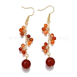 Natural Carnelian Earrings Dangle Earrings&nbsp;EJEW-TA00653-01