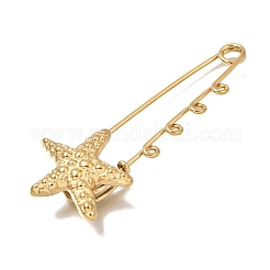 Starfish 304 Stainless Steel Safety Pins Brooch Findings&nbsp;SA-CBAB767-06C-G