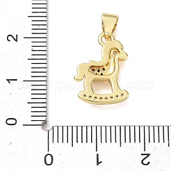Brass Micro Pave Clear Cubic Zirconia Pendants&nbsp;KK-A303-05J-G