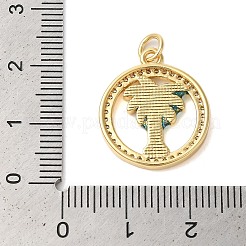 Brass Micro Pave Cubic Zirconia Pendants&nbsp;KK-K385-133G