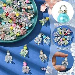 80Pcs 8 Colors Acrylic Alloy Pendants&nbsp;PALLOY-CJ00054