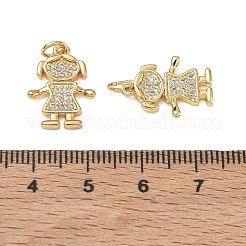 Brass Micro Pave Clear Cubic Zirconia Pendants&nbsp;CU-CBA9AFC-01G-15