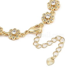Brass Micro Pave Cubic Zirconia Link Bracelets for Women&nbsp;BJEW-U013-01G-07