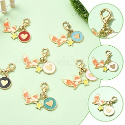 6Pcs Alloy Enamel Pendant Decorations&nbsp;HJEW-YW00419