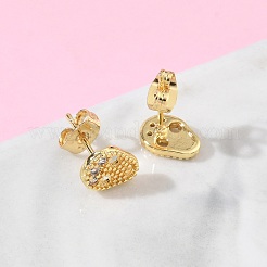 Halloween Brass & Crystal Rhinestone Stud Earrings for Women&nbsp;EJEW-G464-04G-04
