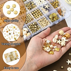 DIY Mixed Shapes Synthetic Turquoise & Wood & CCB Beads Bracelets Making Kits&nbsp;DIY-FS0007-67