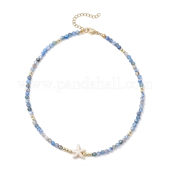Summer Beach Dyed Natural Fire Crackle Agate Round Beaded Necklaces&nbsp;NJEW-JN05262-02