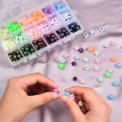 450pcs 18 Colors Opaque Acrylic European Beads&nbsp;MACR-SZ0001-17