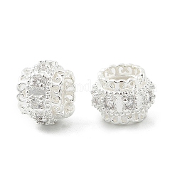Brass Micro Pave Cubic Zirconia European Beads&nbsp;KK-P297-01S