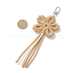 Flower Cotton Threads Pendants Decorations&nbsp;HJEW-TA00399-01